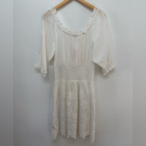 🆕 Kate Spade Broderie Anglaise Floral Smocked Summer Dress, New with Tags, XL - Picture 4 of 5